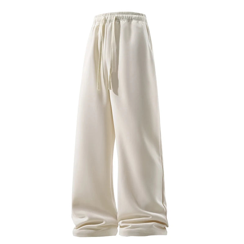 White wide-leg pants on a white background