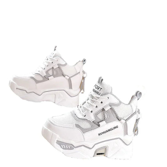Sneakers Women Sports Shoes - 2 white and gray