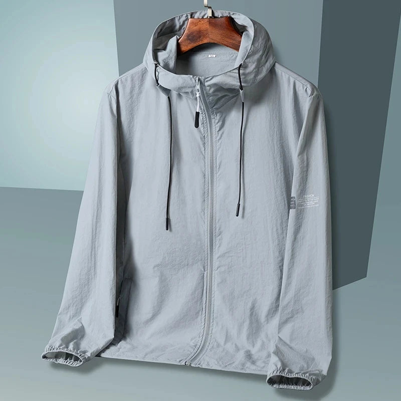 unisex summer hooded sun protection jacket in lightweight quick-dry fabric for outdoor activities like fishing, hiking, and hunting- beige-02
