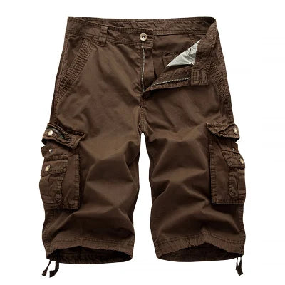 Green cargo shorts on a white background