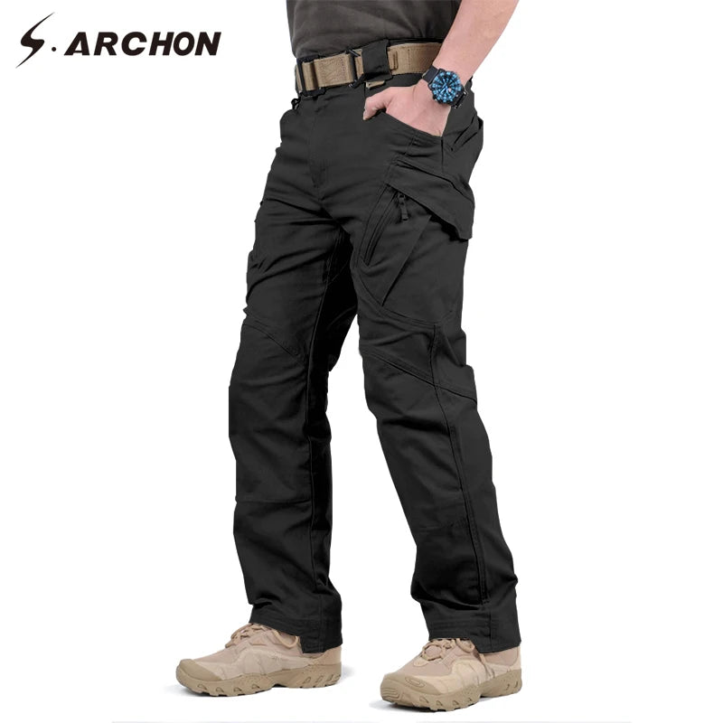 Cotton Men Military Tactical Cargo Pants  - black