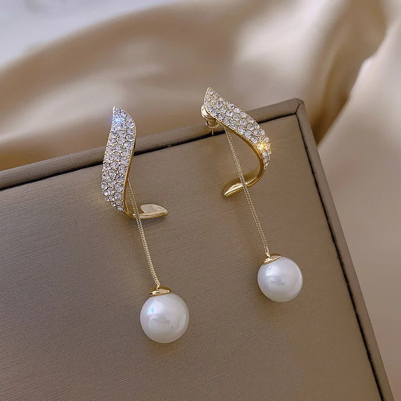 Pearl Dangle Earrings For Women  - 01