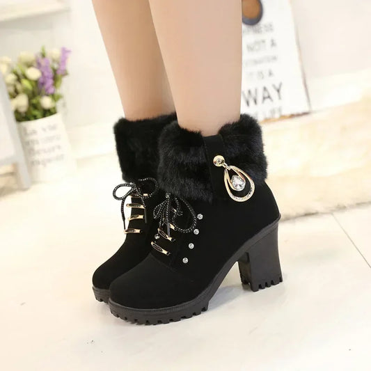 Suede Women Boots Winter Designer -  2. black