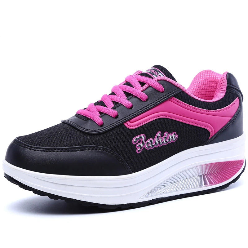 Women Sneakers Fashion Vulcanized Shoes - black pink 02