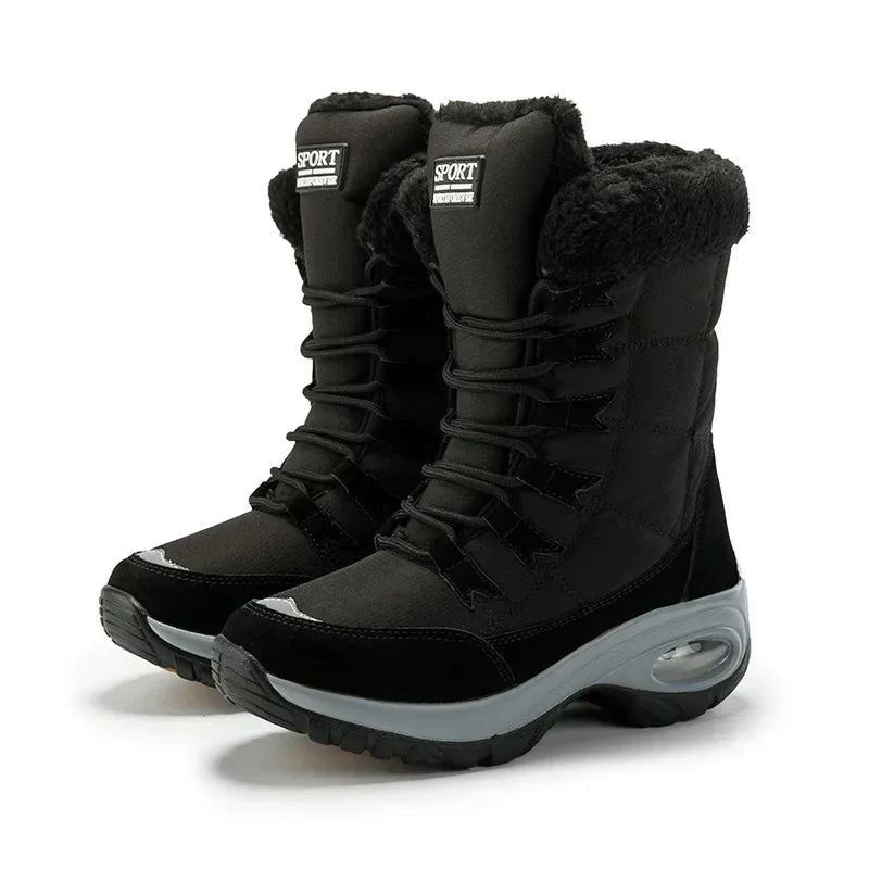 Women Boots High Quality Warm Snow Boots - 6. black