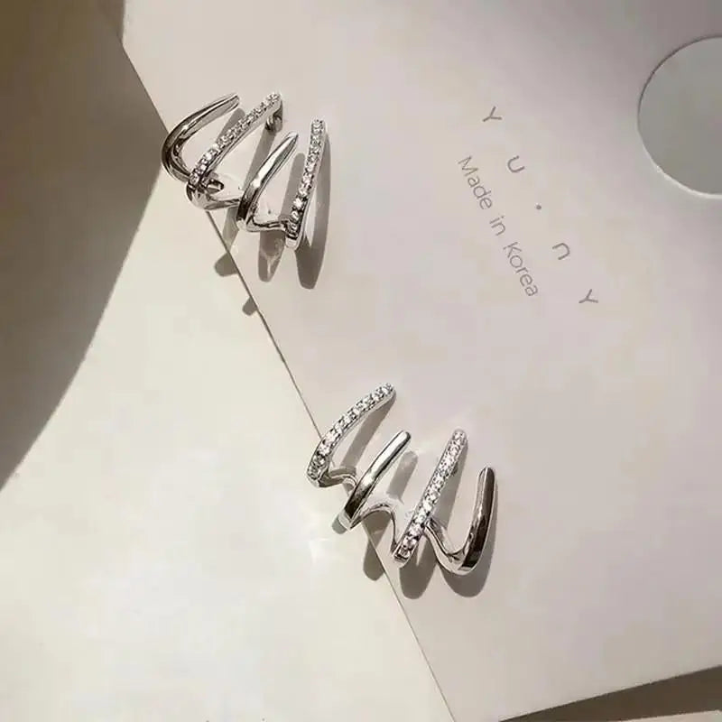 Korean Fashion Seven Star Zircon Earrings For Women Jewelry 2025 Trending New Luxury Women's Crystal Stars Stud Earrings Gifts
