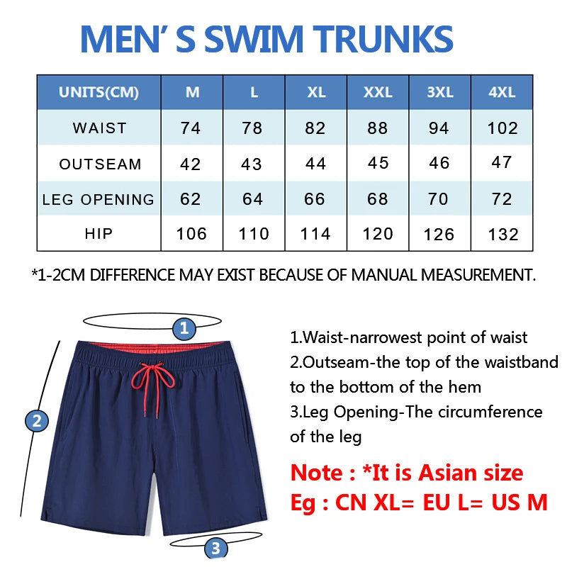 Escatch men’s quick dry swim trunks with zipper pockets and mesh lining in stylish beachwear design mens size