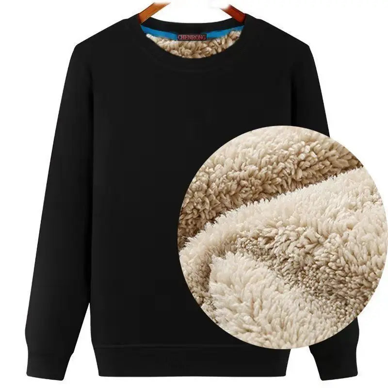Men Winter Thicken Sweatshirt  -  black