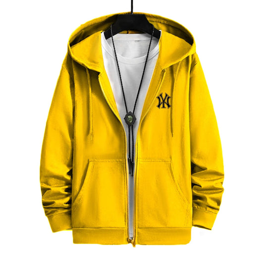 Fashion Hoodie Solid Color Print  -  yellow