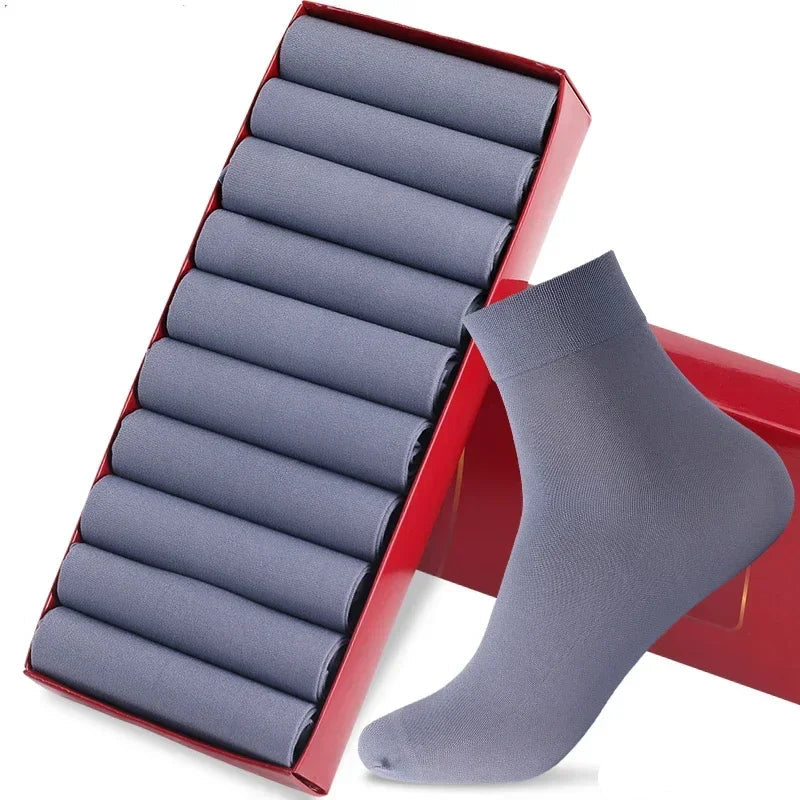 10/20 pairs Men Ice Silk Socks  -  light gray