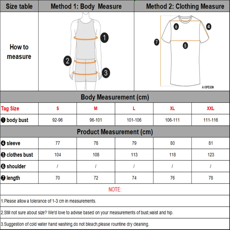 AIOPESON men's 100% cotton long sleeve patchwork casual t-shirt - measurements 
