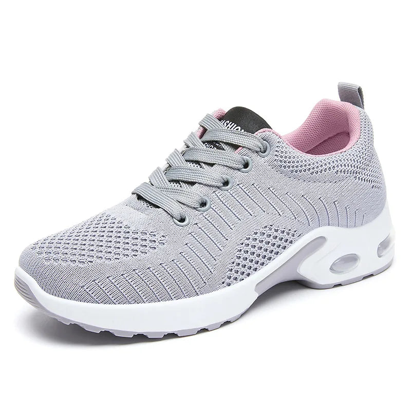 women's shoes large size running  -  gray002