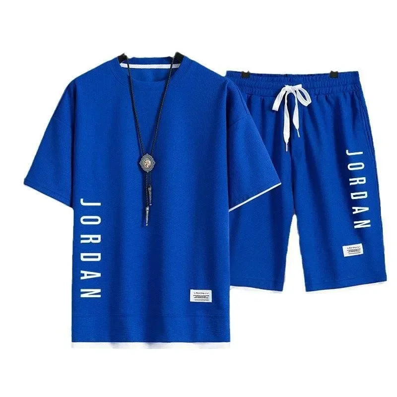 Men's T-shirt + shorts two-piece  - blue 03