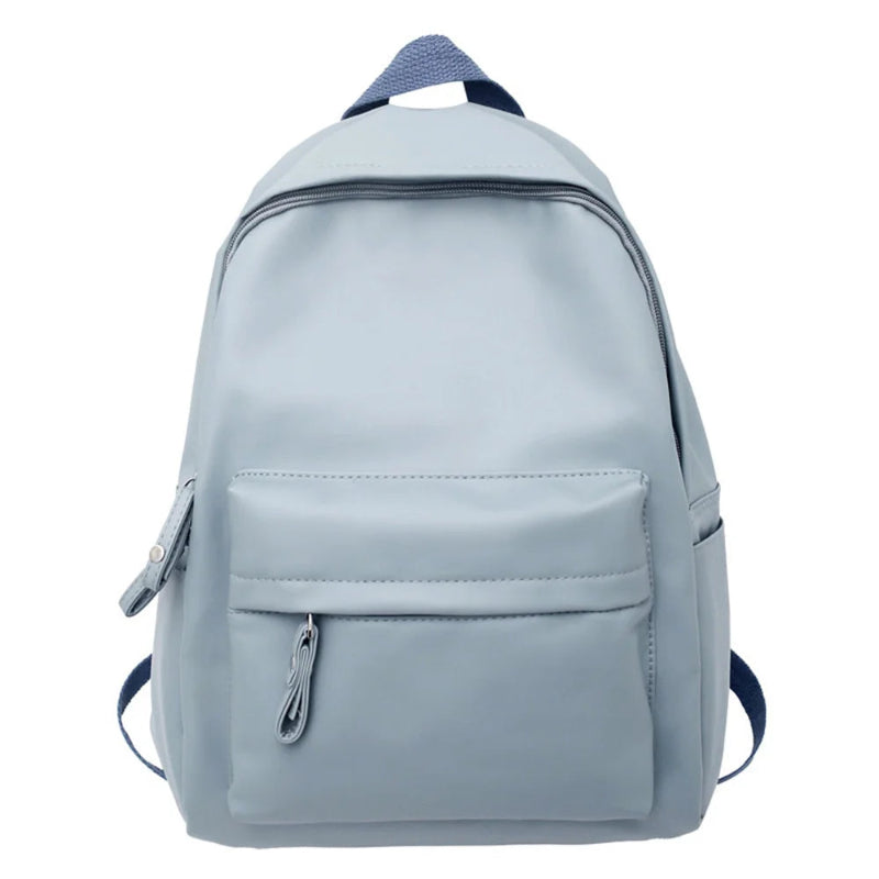Embroidered Name Retro High School Student PU Bag   - blue 2