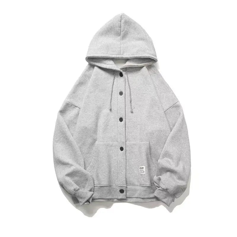  Men's Hoodies Kpop Style Streetwear  - Gray-3