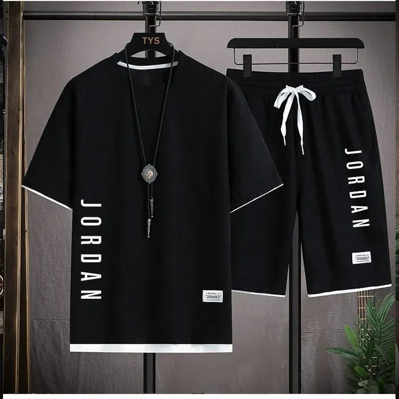 Men's T-shirt + shorts two-piece  - black 03