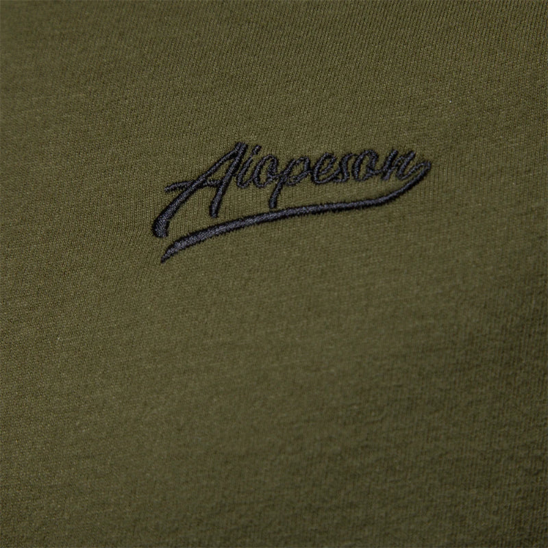 AIOPESON men's 100% cotton long sleeve patchwork casual t-shirt - name
