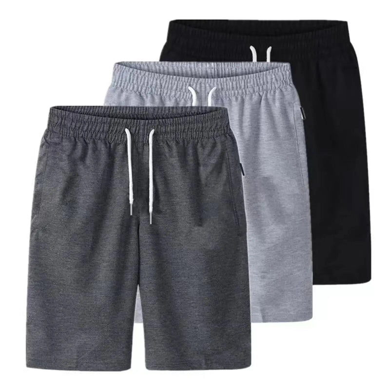 Men's lightweight drawstring beach shorts with zippered pockets – summer casual wear - 3 colors