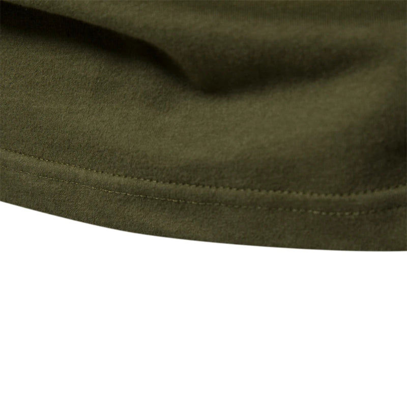 AIOPESON men's 100% cotton long sleeve patchwork casual t-shirt -close up green