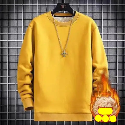 Men Winter Thicken Sweatshirt  -  yellow