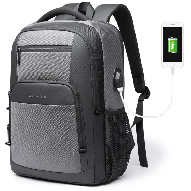 Bange men's tactical laptop backpack for school, travel, and business -gray