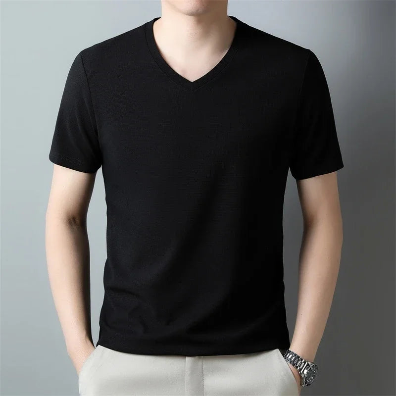 Men's Short Sleeved T-shirt Summer  - black