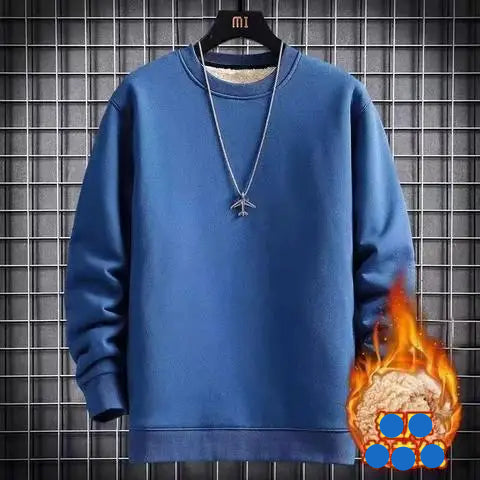 Men Winter Thicken Sweatshirt  -  blue