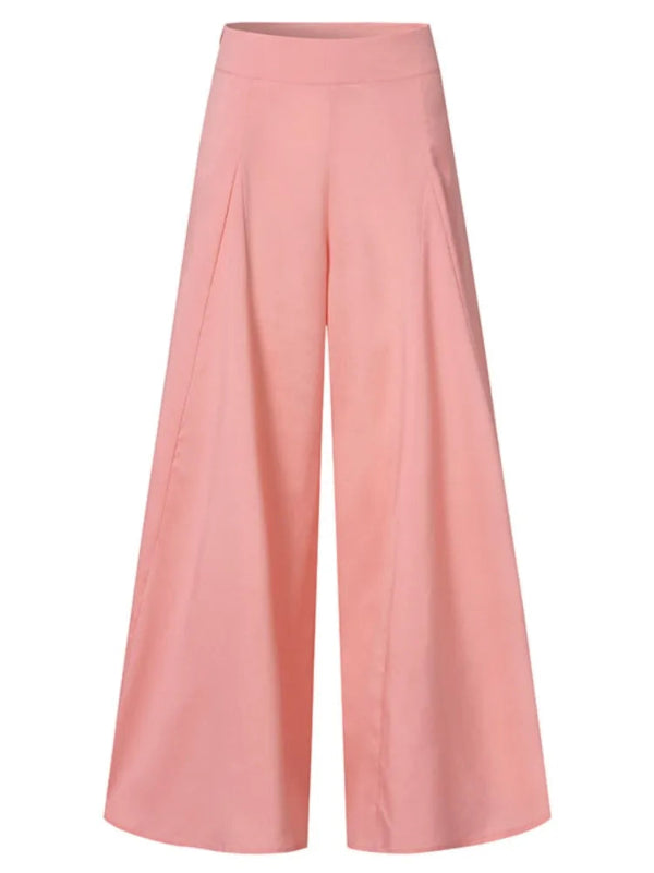 Pink wide-leg pants on a white background