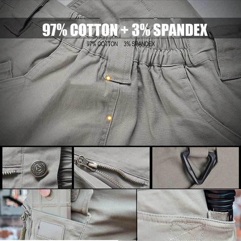 Cotton Men Military Tactical Cargo Pants  - gray