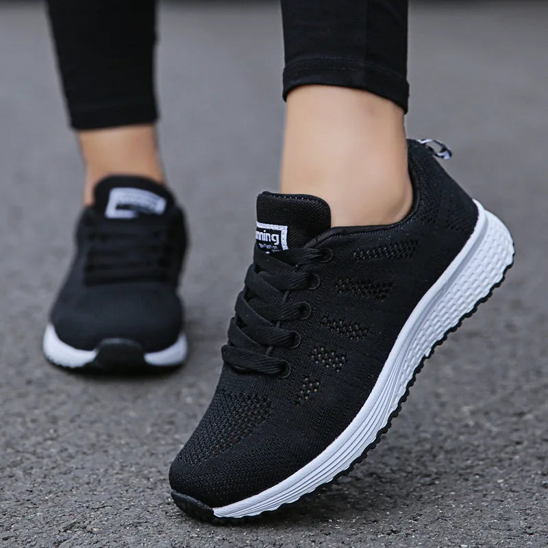 Women Casual Shoes Fashion Breathable Sneakers - black