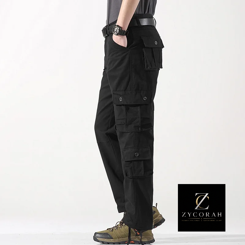 Men's Outdoor Cargo Pants | Multi-Pocket Cotton Work Trousers