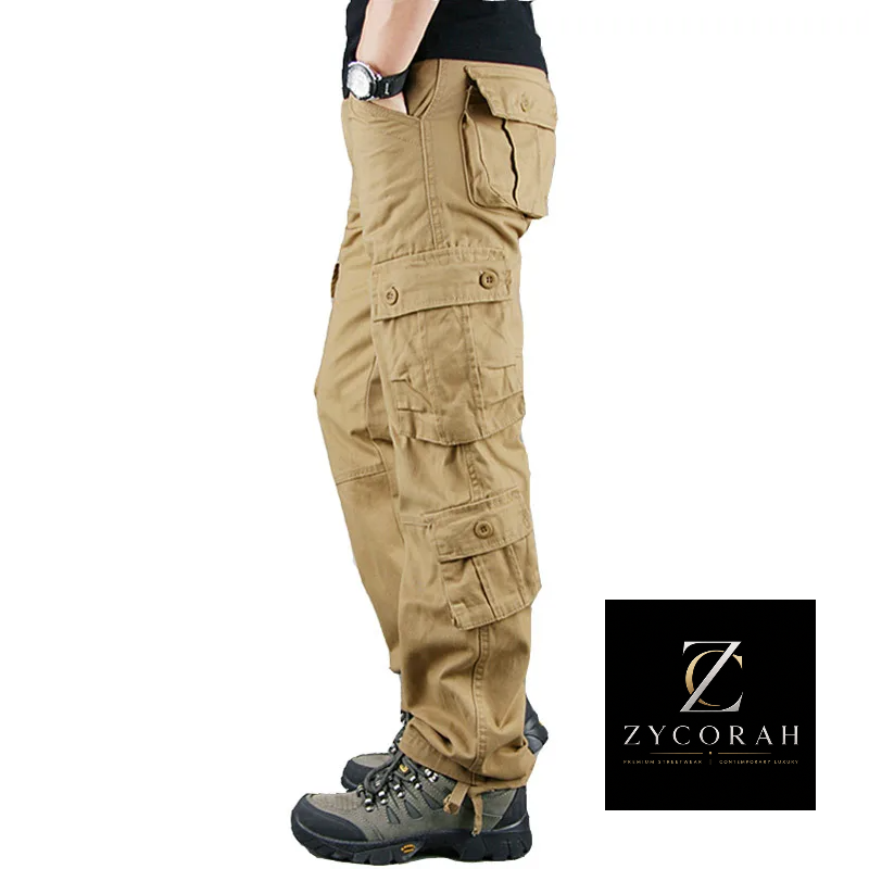 Men's Outdoor Cargo Pants | Multi-Pocket Cotton Work Trousers